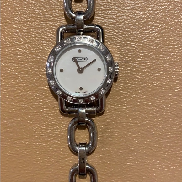 Coach Stainless Steel Link Watch with Crystals - Picture 3 of 6